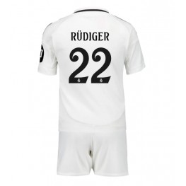 Real Madrid Antonio Rudiger #22 Thuis tenue Kids 2024-25 Korte Mouw (+ Korte broeken)